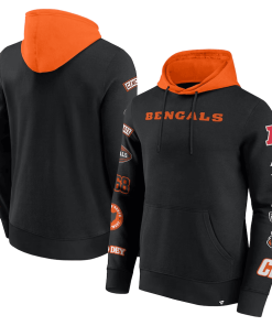 Cincinnati Bengals Fanatics Patched Out Pullover Hoodie – Black/Orange