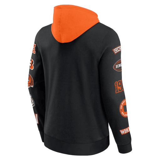 Cincinnati Bengals Fanatics Patched Out Pullover Hoodie – Black/Orange - Image 3