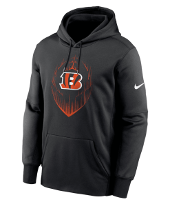 Alternative view of Cincinnati Bengals Nike Icon Performance Pullover Hoodie – Black