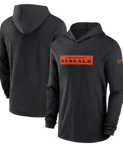 Cincinnati Bengals Nike Sideline Hoodie Performance Long Sleeve T-Shirt – Black