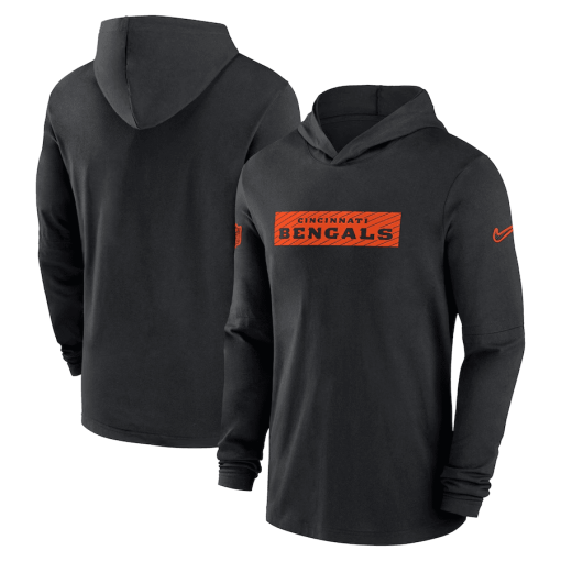 Cincinnati Bengals Nike Sideline Hoodie Performance Long Sleeve T-Shirt – Black