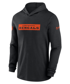 Alternative view of Cincinnati Bengals Nike Sideline Hoodie Performance Long Sleeve T-Shirt – Black