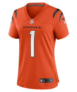 Alternative view of Ja’Marr Chase Cincinnati Bengals Nike Women’s Game Jersey – Orange