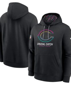 Chicago Bears Nike 2024 NFL Crucial Catch Club Pullover Hoodie – Black
