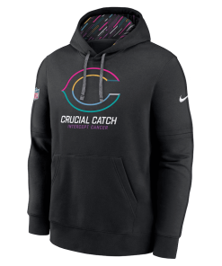 Alternative view of Chicago Bears Nike 2024 NFL Crucial Catch Club Pullover Hoodie – Black