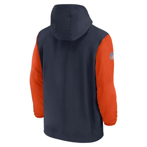 Chicago Bears Nike 2024/25 Sideline Pre-Game Player 1/2-Zip Hoodie Jacket – Navy/Orange - Image 3