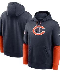 Chicago Bears Nike 2024 Sideline Club Pullover Hoodie – Navy