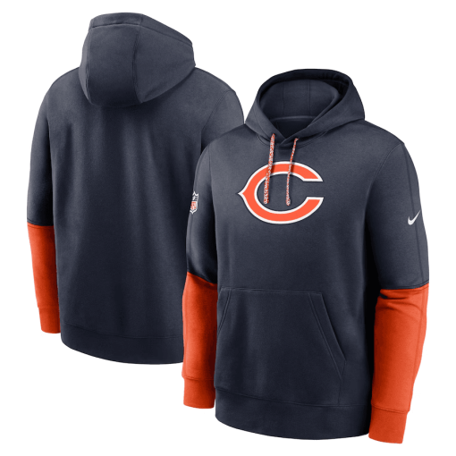 Chicago Bears Nike 2024 Sideline Club Pullover Hoodie – Navy