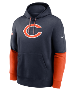 Alternative view of Chicago Bears Nike 2024 Sideline Club Pullover Hoodie – Navy