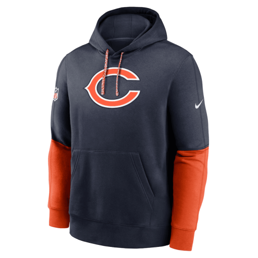 Chicago Bears Nike 2024 Sideline Club Pullover Hoodie – Navy - Image 2