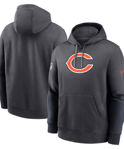 Chicago Bears Nike 2024 Sideline Club Pullover Hoodie – Anthracite