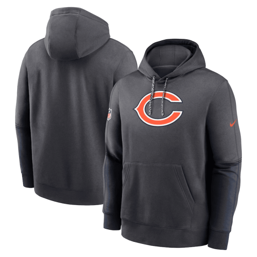 Chicago Bears Nike 2024 Sideline Club Pullover Hoodie – Anthracite