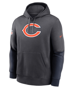 Alternative view of Chicago Bears Nike 2024 Sideline Club Pullover Hoodie – Anthracite