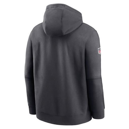 Chicago Bears Nike 2024 Sideline Club Pullover Hoodie – Anthracite - Image 3