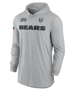 Alternative view of Chicago Bears Nike 2024 Salute to Service Lightweight Performance Long Sleeve Hooded T-Shirt – Gray