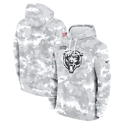Chicago Bears Nike 2024 Salute to Service Club Fleece Pullover Hoodie – Arctic Camo