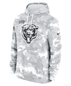 Alternative view of Chicago Bears Nike 2024 Salute to Service Club Fleece Pullover Hoodie – Arctic Camo