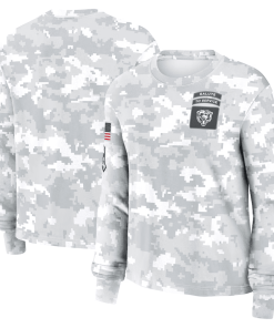 Chicago Bears Nike Men’s 2024 Salute To Service Long Sleeve T-Shirt – Arctic Camo