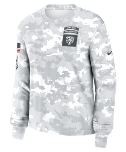 Alternative view of Chicago Bears Nike Men’s 2024 Salute To Service Long Sleeve T-Shirt – Arctic Camo