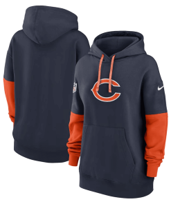 Chicago Bears Nike Women’s 2024 Sideline Essential Fleece Pullover Hoodie – Navy