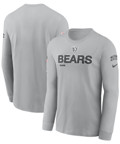 Chicago Bears Nike 2024 Salute To Service Long Sleeve T-Shirt – Gray