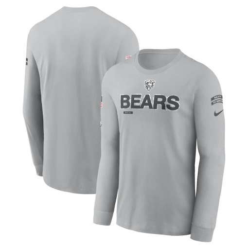 Chicago Bears Nike 2024 Salute To Service Long Sleeve T-Shirt – Gray