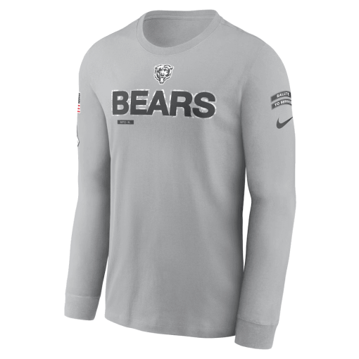 Chicago Bears Nike 2024 Salute To Service Long Sleeve T-Shirt – Gray - Image 2