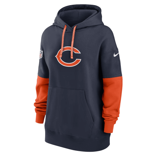 Chicago Bears Nike Women’s 2024 Sideline Essential Fleece Pullover Hoodie – Navy - Image 2