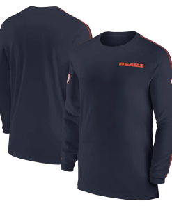 Chicago Bears Nike Sideline Coach UV Performance Long Sleeve T-Shirt – Navy