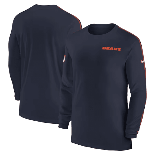 Chicago Bears Nike Sideline Coach UV Performance Long Sleeve T-Shirt – Navy