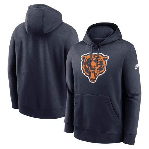 Chicago Bears Nike Rewind Club Logo Pullover Hoodie – Navy