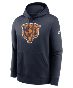 Alternative view of Chicago Bears Nike Rewind Club Logo Pullover Hoodie – Navy