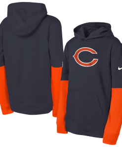 Chicago Bears Nike Youth Club Pullover Hoodie – Navy