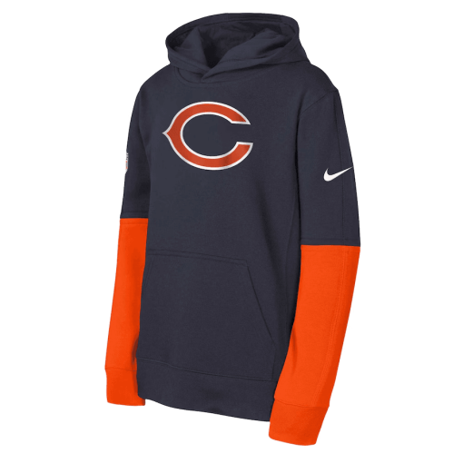 Chicago Bears Nike Youth Club Pullover Hoodie – Navy - Image 2