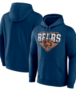 Chicago Bears Fanatics Geometric Chrome Pullover Hoodie – Navy