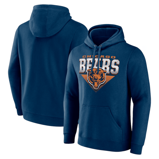 Chicago Bears Fanatics Geometric Chrome Pullover Hoodie – Navy