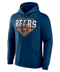 Alternative view of Chicago Bears Fanatics Geometric Chrome Pullover Hoodie – Navy