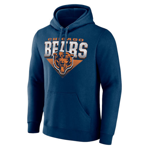 Chicago Bears Fanatics Geometric Chrome Pullover Hoodie – Navy - Image 2