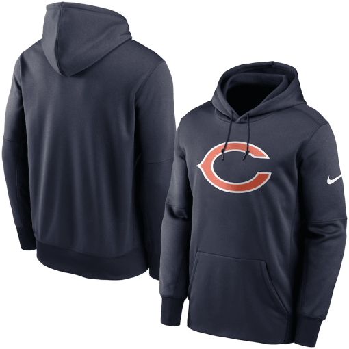 Chicago Bears Nike Fan Gear Primary Logo Therma Performance Pullover Hoodie – Navy