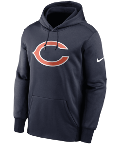 Alternative view of Chicago Bears Nike Fan Gear Primary Logo Therma Performance Pullover Hoodie – Navy