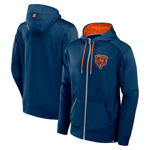 Chicago Bears Fanatics Defender Full-Zip Hoodie – Navy