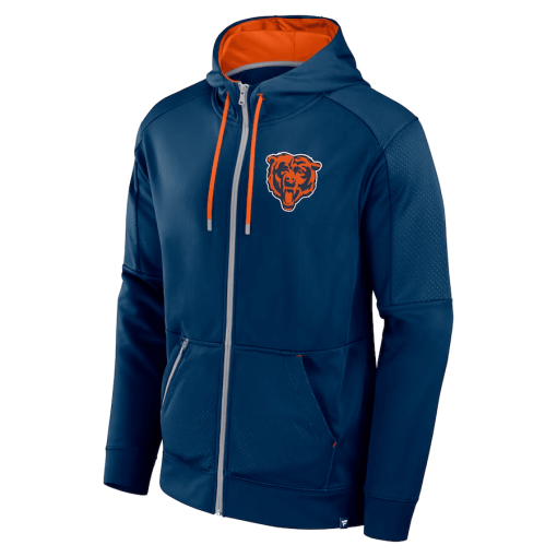 Chicago Bears Fanatics Defender Full-Zip Hoodie – Navy - Image 2