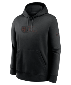 Alternative view of Chicago Bears Nike Edge French Terry Club Pullover Hoodie – Black