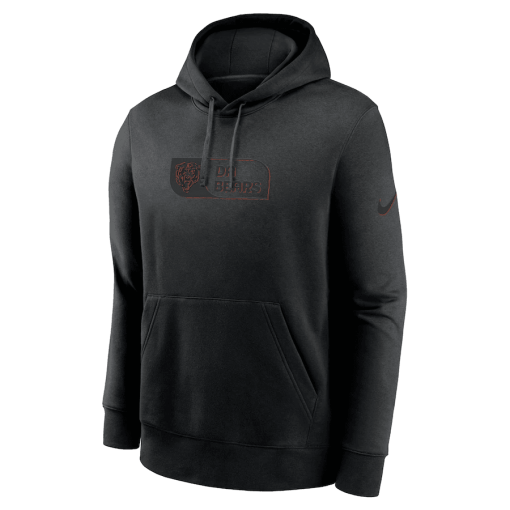 Chicago Bears Nike Edge French Terry Club Pullover Hoodie – Black - Image 2