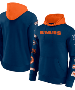 Chicago Bears Fanatics Patched Out Pullover Hoodie – Navy/Orange