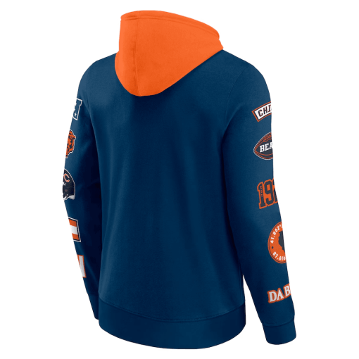 Chicago Bears Fanatics Patched Out Pullover Hoodie – Navy/Orange - Image 3