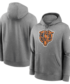 Chicago Bears Nike Rewind Club Logo Pullover Hoodie – Heather Gray