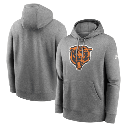 Chicago Bears Nike Rewind Club Logo Pullover Hoodie – Heather Gray