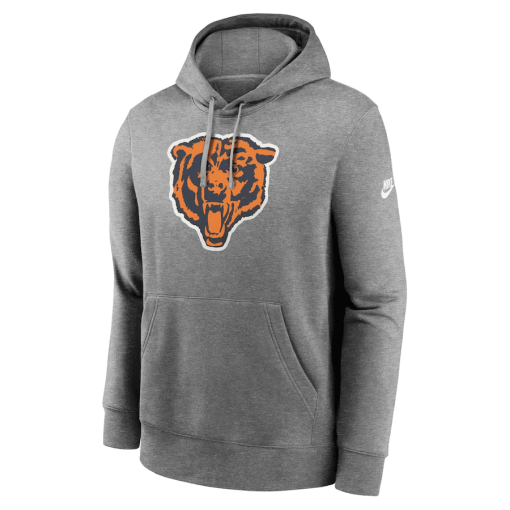 Chicago Bears Nike Rewind Club Logo Pullover Hoodie – Heather Gray - Image 2