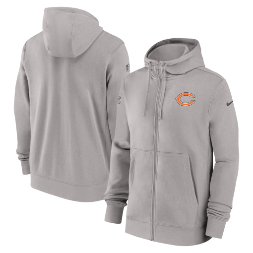 Chicago Bears Nike 2023/24 Sideline Club Full-Zip Hoodie – Gray